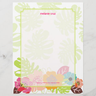 Membrete Floral Retro, elige tu color de fondo favorito