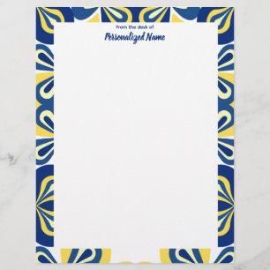 Membrete Floral retro sin línea