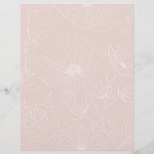 Membrete Flores blancas de moda describe el diseño rosa Rub