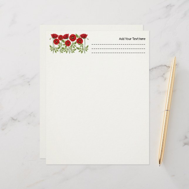 Membrete Flores veraniegas alegres con adormidera (Anverso/Reverso In Situ)