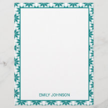 flores verde azuladas nombre personalizado blanco