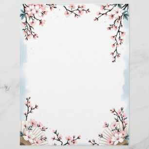 Membrete Flores y fans de Sakura