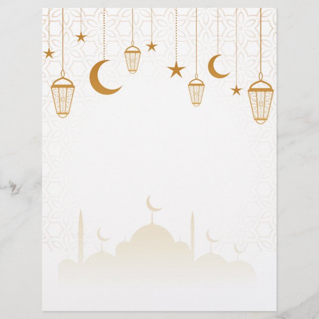 Membrete Fondo decorativo islámico Letterhead (Anverso)