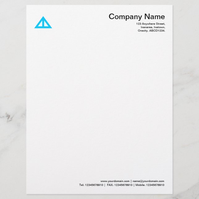 Membrete Forma Triangular 02 - Azul Cielo (Anverso)