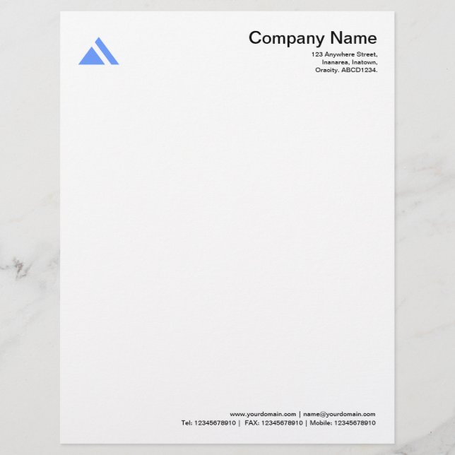 Membrete Forma triangular 03 - Azul bebé (Anverso)