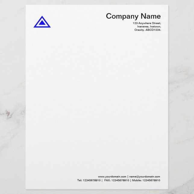 Membrete Forma triangular - Azul (Anverso)