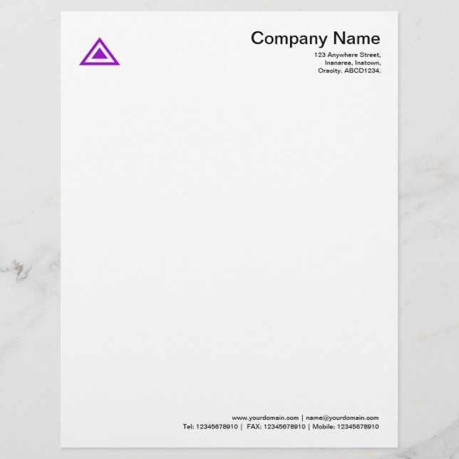 Membrete Forma triangular - Púrpura (Anverso)