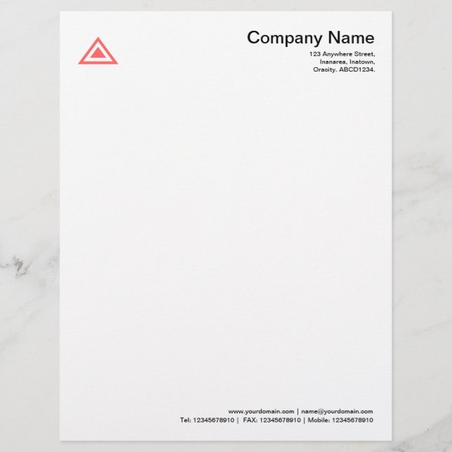 Membrete Forma triangular - Rosa Tropical (Anverso)