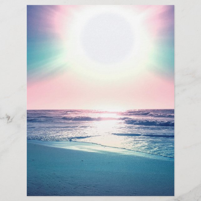 Membrete Foto de la playa tropical de Summer Sea Sunset (Anverso)