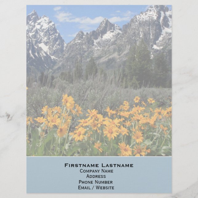Membrete Foto de recuerdo de Grand Teton Springtime (Anverso)