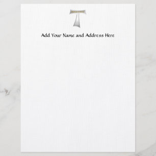 Membrete Franciscan Tau Cross Peace y Good Silver & Gold