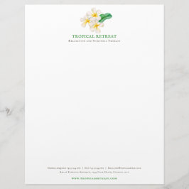 Membrete Frangipani Plumeria negocio de bienestar de la sal