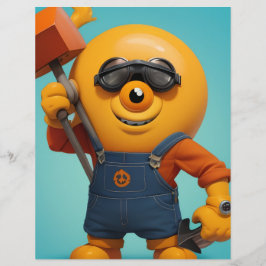 Membrete Fröhlicher Baumeister – Gelber Held mit Hammer  