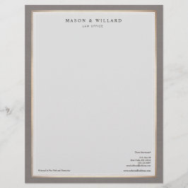 Membrete Frontera profesional elegante del oro del abogado