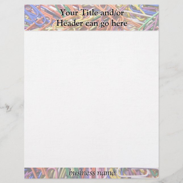 Membrete Fun Paperclip Letterhead (Anverso)
