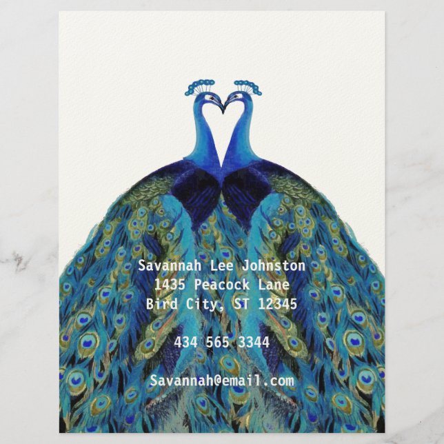 Membrete Funky Vintage Peacocks Kisterhead (Anverso)