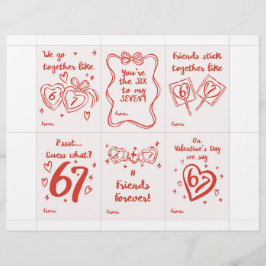 Membrete Funny 6 7 Valentine’s Day Cards for Classroom