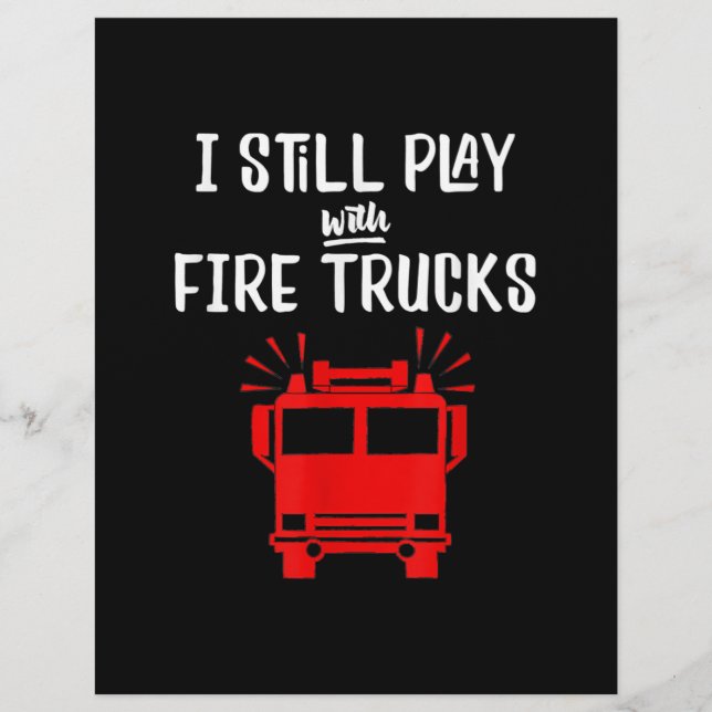 Membrete Funny Firefighter | Todavía Juego Con Camiones De  (Anverso)
