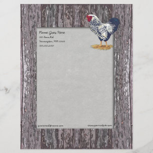 Membrete Gallo atado plata de Wyandotte