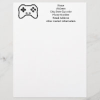 Game Controller Black White 8bit Video Game Style 
