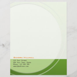 Membrete Geometría metálica verde fresca cualquier texto y 