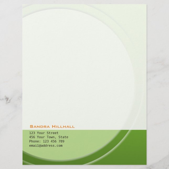 Membrete Geometría metálica verde fresca cualquier texto y  (Anverso)