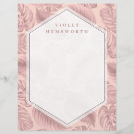 Membrete Geométrico tropical rosado