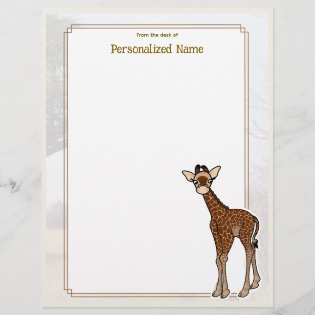 Membrete Gerry Giraffe White Sin Línea (Anverso)