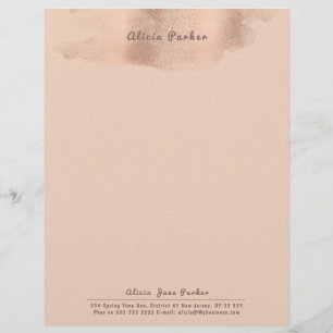 Membrete Glam Rubor Rosa Gold Copper Relieve metalizado B