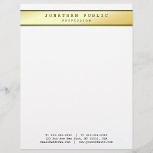 Membrete Glamoroso Oro Moderno Trendy Plantilla Elegante To