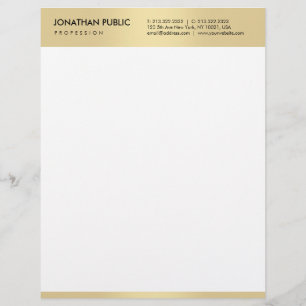 Membrete Glamour White White White Modern Plantilla sencill