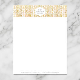 Membrete GOLD HERRINGBONE / CHEVRON ARTWORK Letterhead