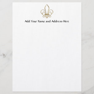 Membrete Golden "3-D" Fleur-de-lis
