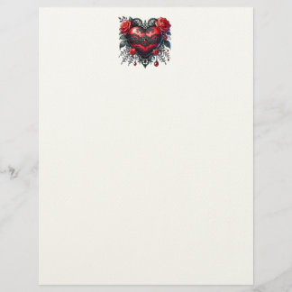 Membrete Gothic Heart Valentine Letterhead