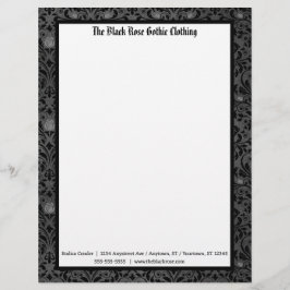 Membrete Gothic Rose in Black and Gray