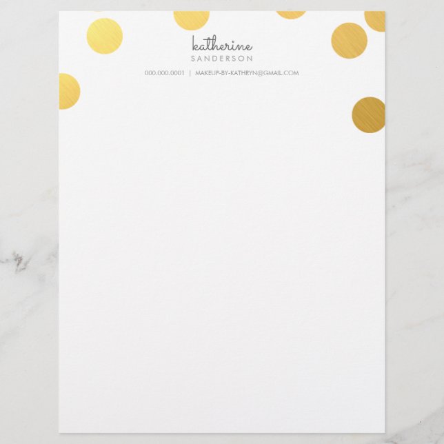 Membrete GRAN CONFETTI SPOT Relieve metalizado dorado negri (Anverso)