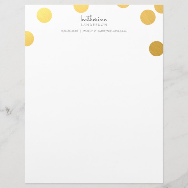 Membrete GRAN CONFETTI SPOT Relieve metalizado dorado negri (Anverso)