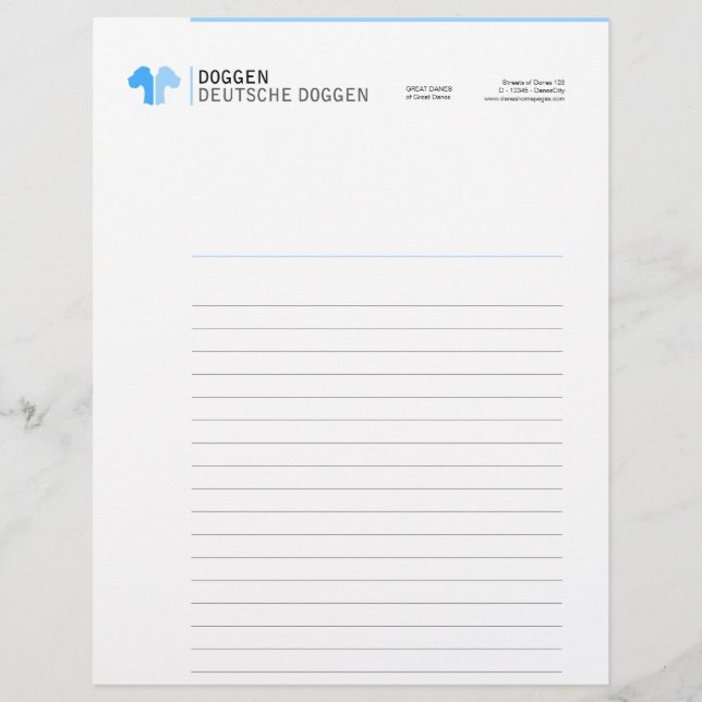 Membrete Gran Danés Letterhead (Anverso)