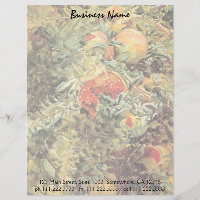 Membrete Granadas II por Sargent, arte del jardín del (Anverso)