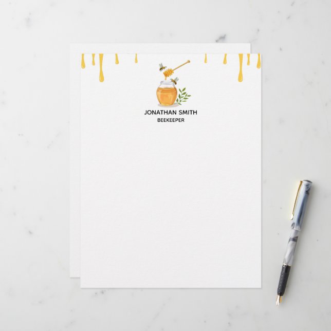 Membrete Granja de miel orgánica moderna (Anverso/Reverso In Situ)
