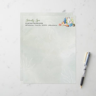 Membrete Green Watercolor Day Spa y Wellness
