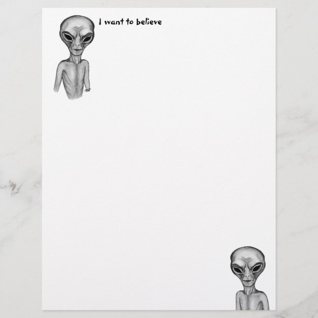 Membrete Grey Alien , quiero creer en Letterhead (Anverso)