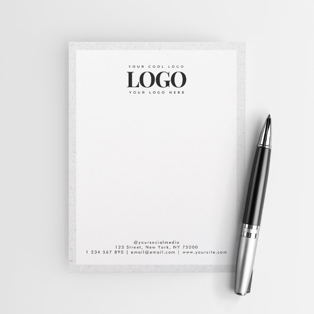 Membrete Gris Kraft Añade tu Rectangle Business Logo Textos (Subido por el creador)