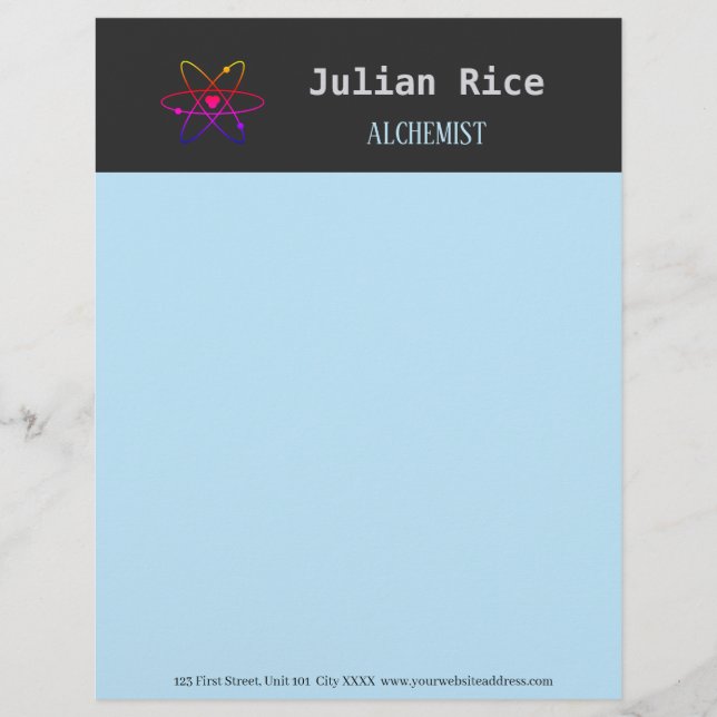 Membrete gris oscuro minimalista (Anverso)
