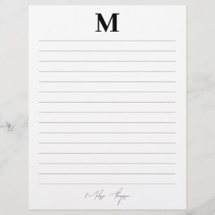 Membrete Guión inicial y nombre personal de firma