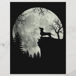 Membrete Halloween De Dachshund Y Moon