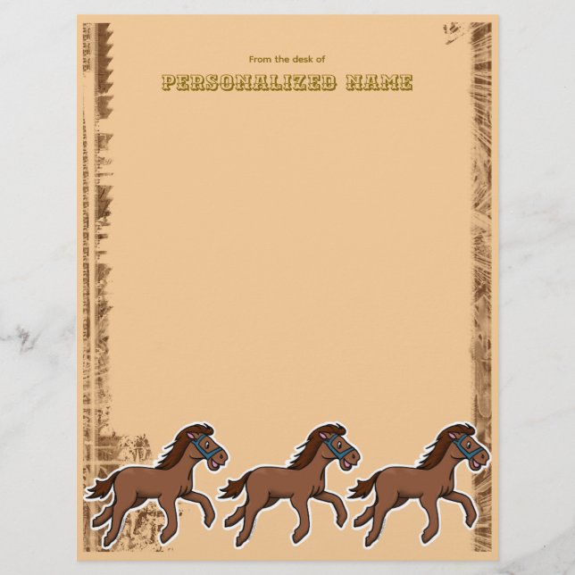 Membrete Harry Horse Rustic Sin Línea (Anverso)