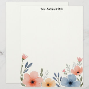 Membrete Hermosas flores Pastel