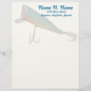 Membrete Hickey Do Beachcomber Antigüedad Lure Letterhead