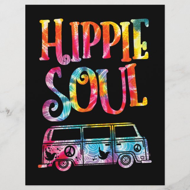 Membrete Hippie Tie Dye Van Hippie Soul (Anverso)
